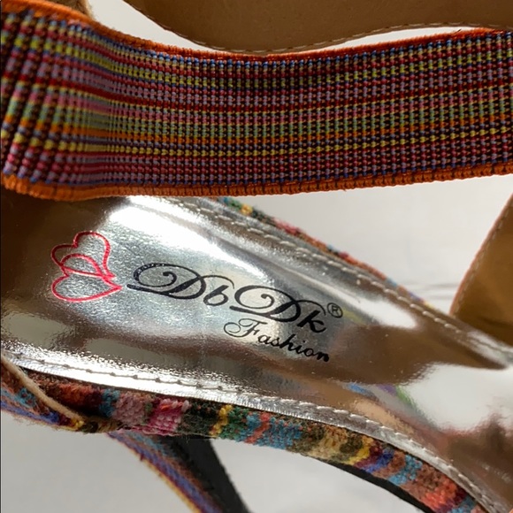 Db Dk FASHION MULTI-COLORED STRAPPY HEELS.Size:7.5 - Picture 4 of 8